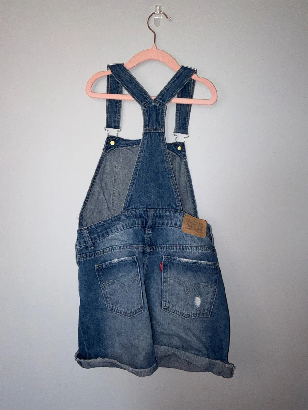 Levi's Dark Blue Kids Denim Short Overalls Size 12